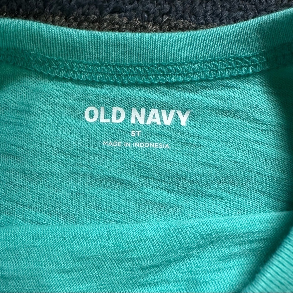 Old Navy Toddler Boy Aqua Blue Short Sleeve Tee Size 5T - Picture 3 of 3